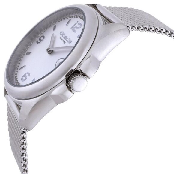 NWT Authentic Coach Greyson Quartz Silver Dial Women's Watch - Picture 2 of 3